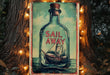 a painting of a ship in a bottle on a tree