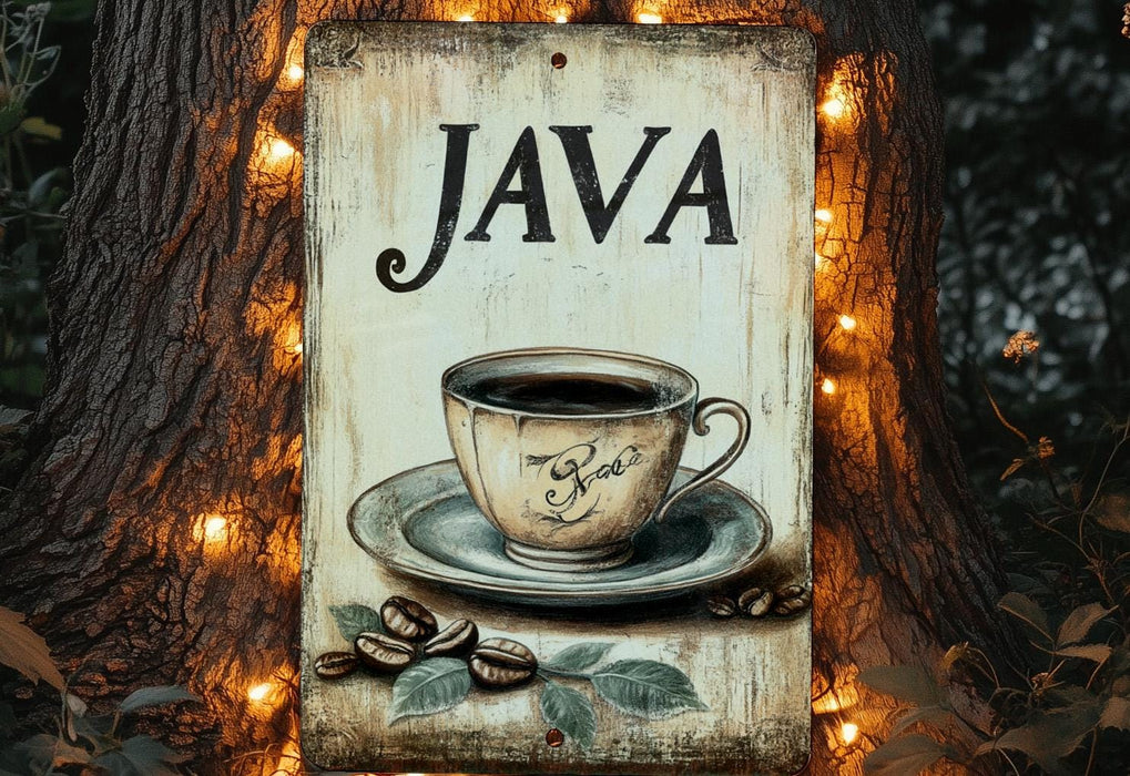 a sign with a cup of coffee on it