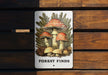 a picture of a forest with mushrooms on it