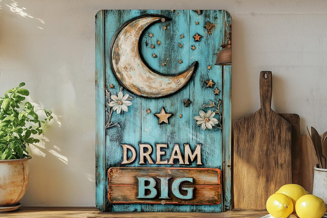 a blue door with a moon and stars painted on it