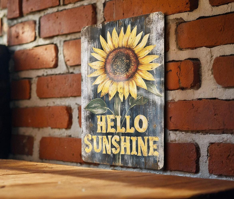 a picture of a sunflower on a brick wall