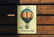 a picture of a hot air balloon on a wall