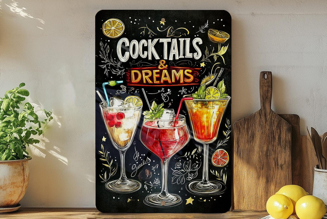 a sign that says cocktails and dreams on it