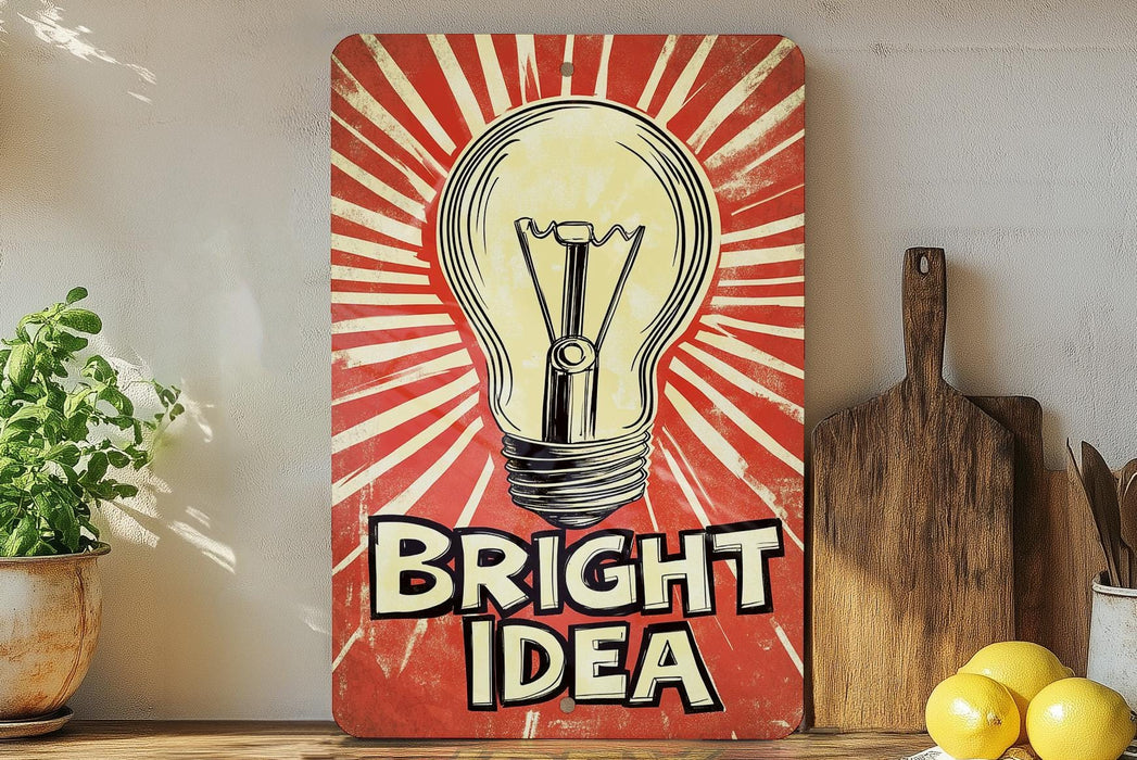 a painting of a light bulb with the words bright idea on it