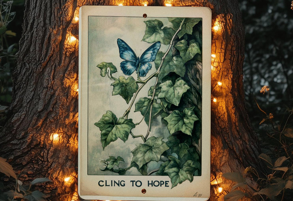 a picture of a blue butterfly on a tree