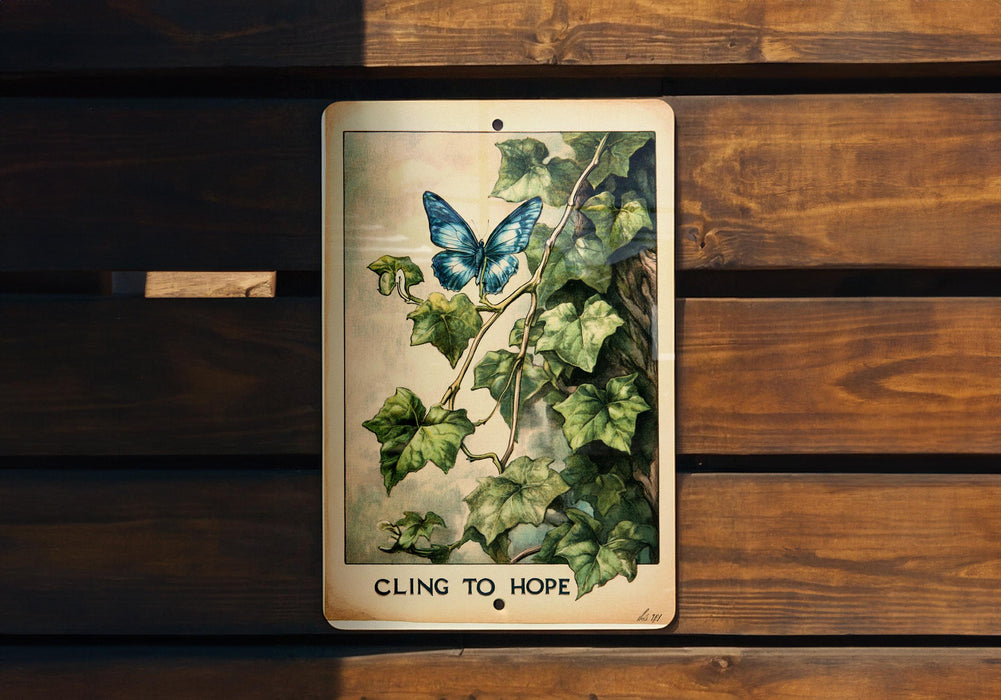 a picture of a butterfly on a wooden bench