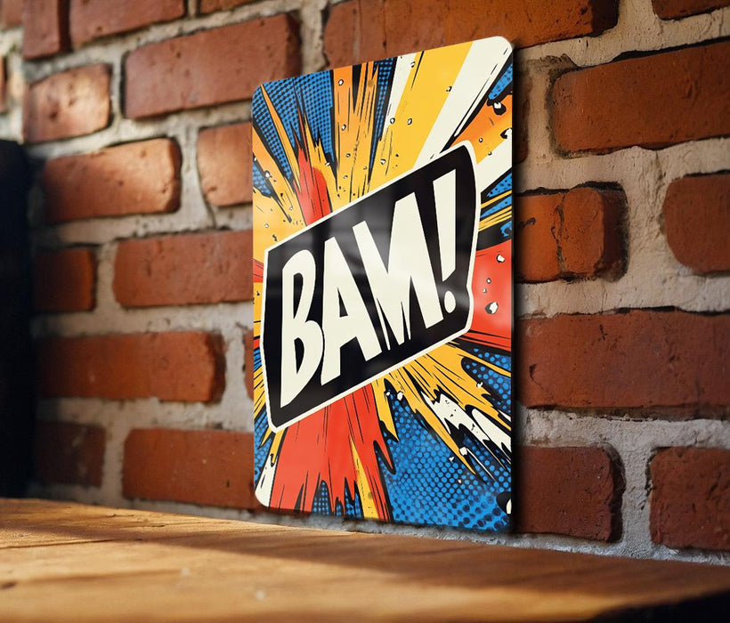 a wooden table topped with a wooden sign