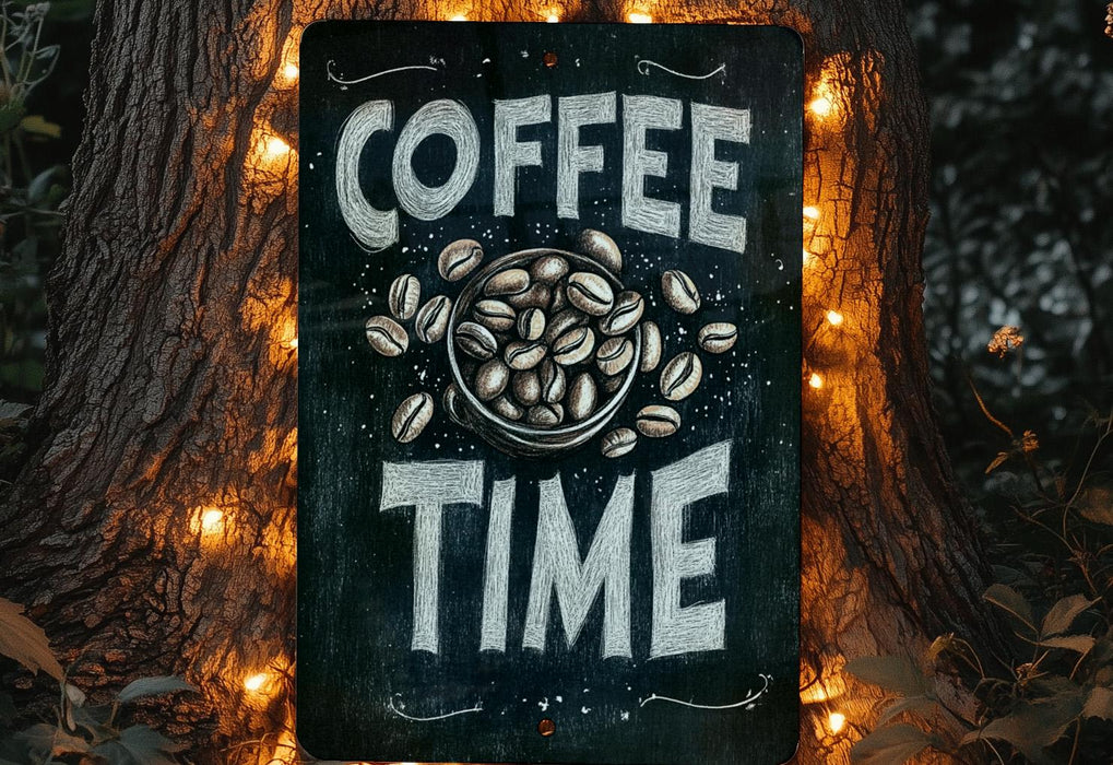 a sign that says coffee time on it