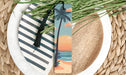 a close up of a plate of food with a palm tree
