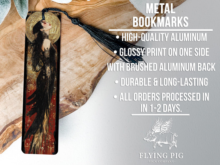a bookmark with a picture of a woman on it