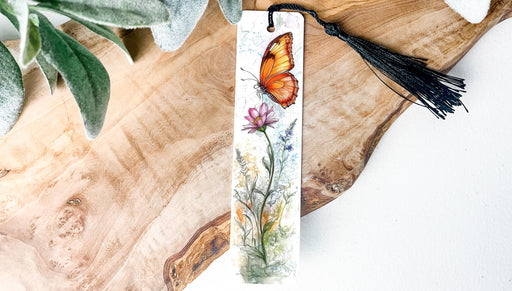 a bookmark with a picture of a butterfly on it