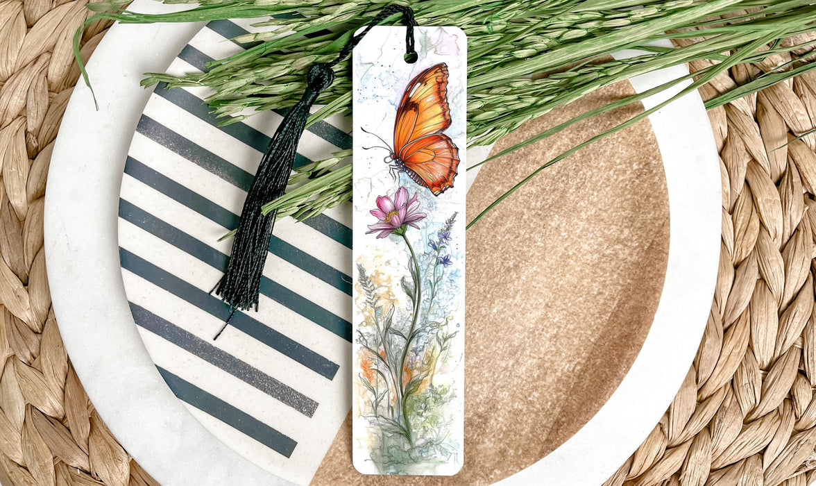 a bookmark with a picture of a butterfly on it