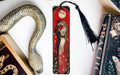 a bookmark with a picture of a man and a woman on it