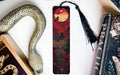 a bookmark with an image of a snake on it
