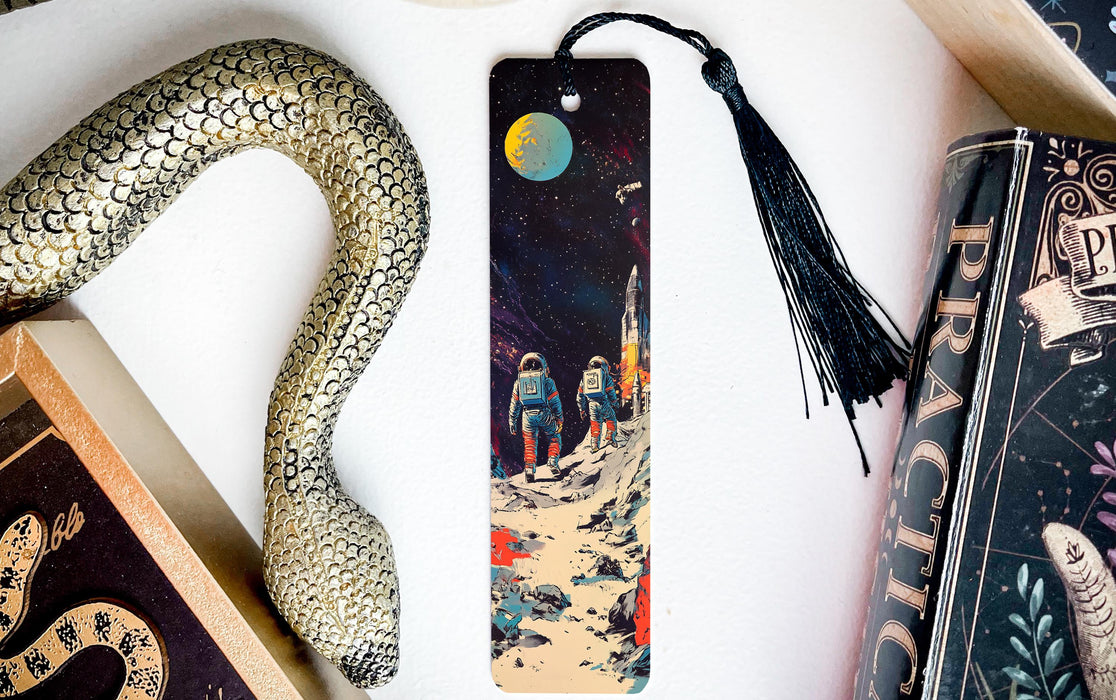 a bookmark with an image of a snake on it