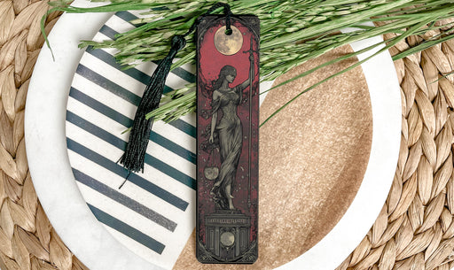 a bookmark with a picture of a woman on it