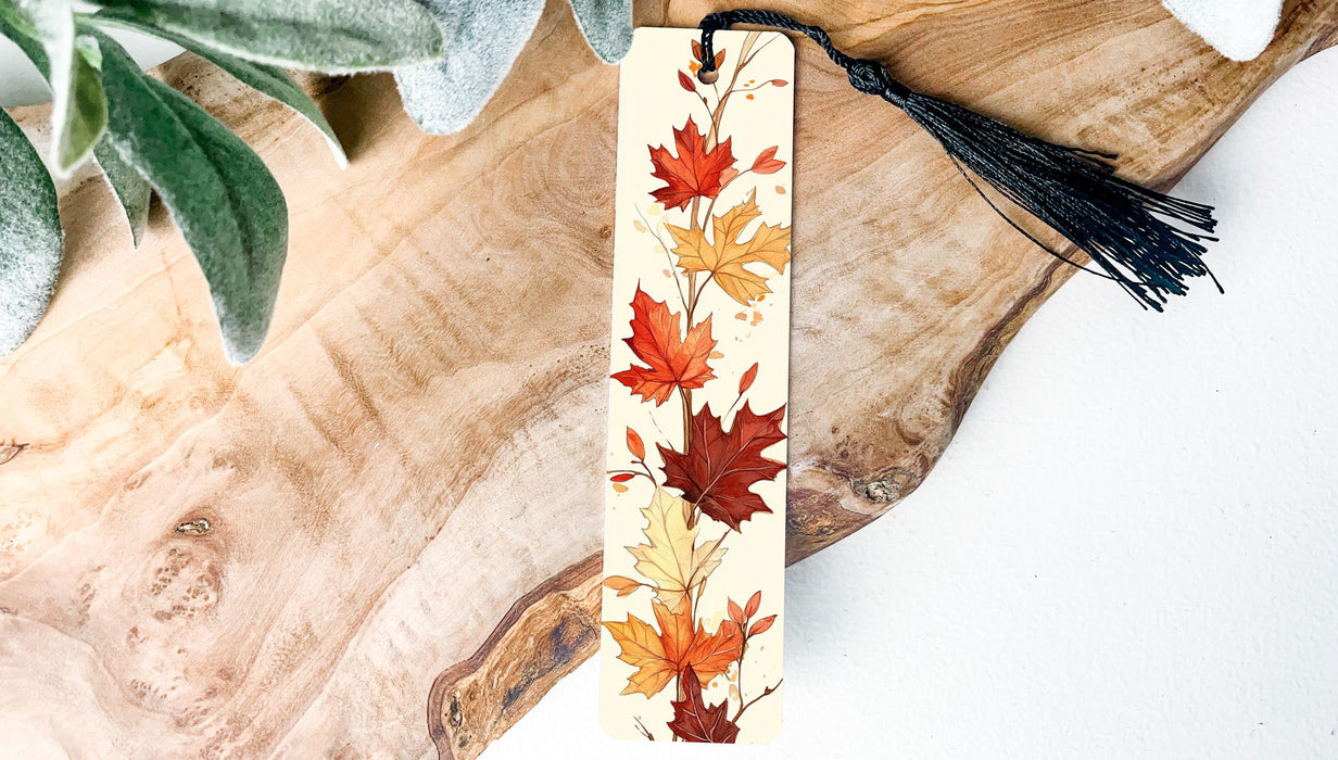 a bookmark with a leaf design on it