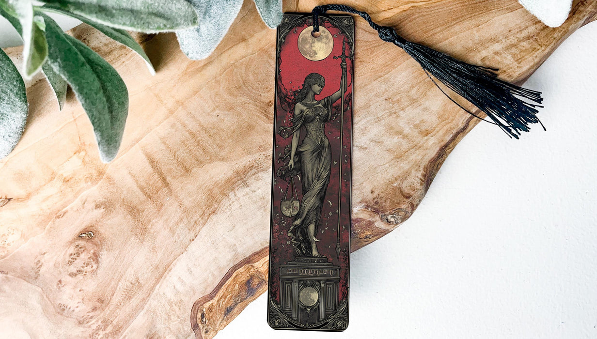 a bookmark with a picture of a woman on it