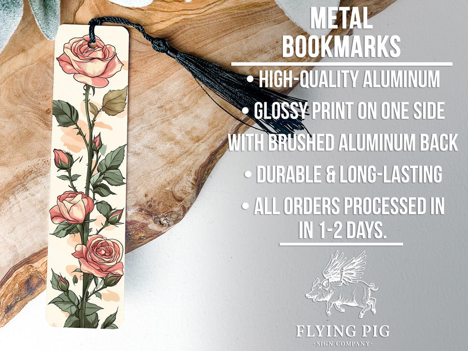 a bookmark with a rose design on it