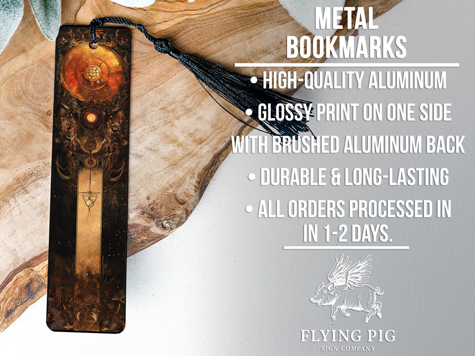 a bookmark with a picture of a clock on it