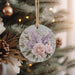 a close up of a christmas ornament on a tree