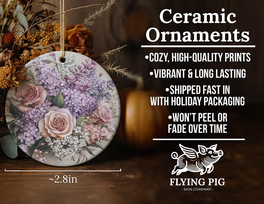 a ceramic ornament with flowers on it