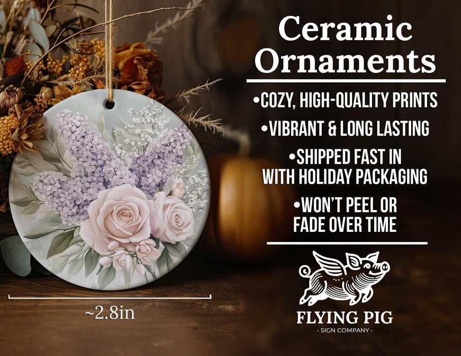 a ceramic ornament with flowers on it