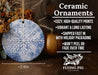 a ceramic ornament with a snowflake design