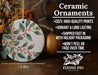 a ceramic ornament sitting on top of a wooden table