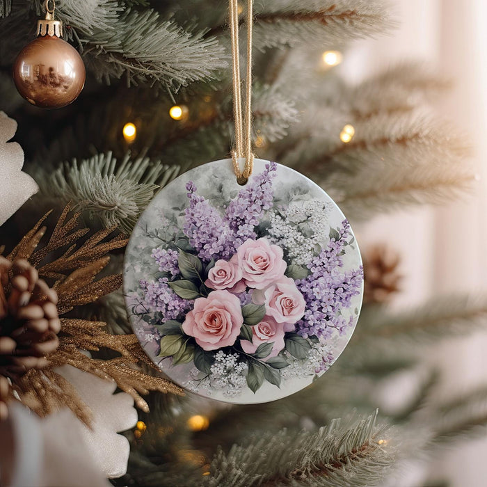 a close up of a christmas ornament on a tree