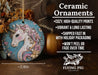 a ceramic ornament with a unicorn on it