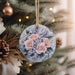 a close up of a christmas ornament on a tree