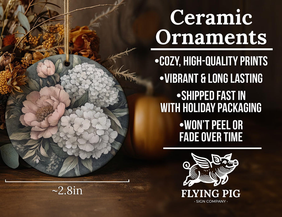a ceramic ornament with flowers on it