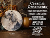 a ceramic ornament with a picture of a dog on it