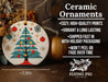 a ceramic ornament with a christmas tree on it