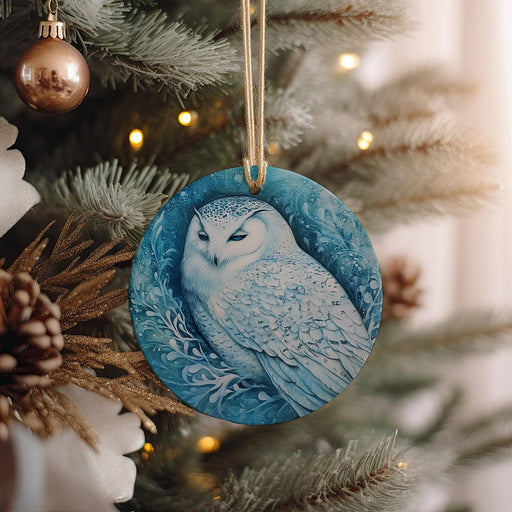 an ornament hanging from a christmas tree