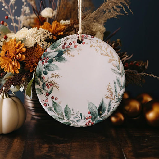 a white plate sitting on top of a wooden table