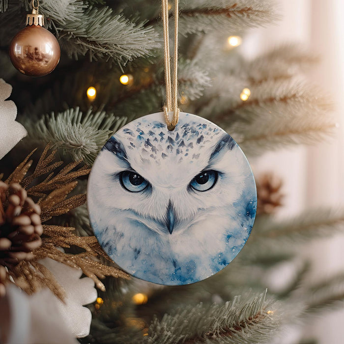 an ornament hanging from a christmas tree