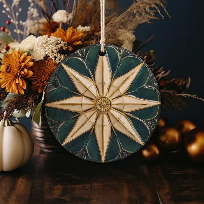 a decorative ornament with a star on it