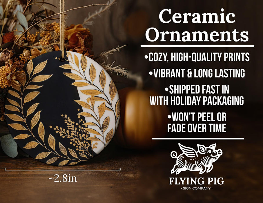 a ceramic ornament sitting on top of a wooden table