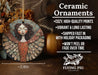 a ceramic ornament with a picture of an angel