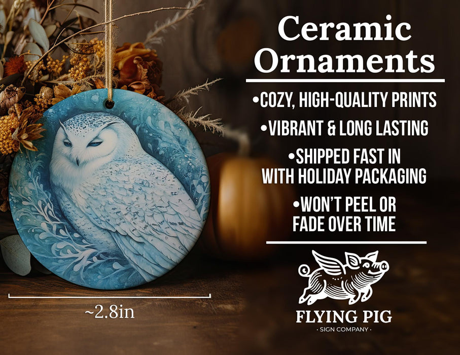 a ceramic ornament with an owl on it