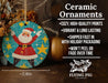 a wooden ornament with a santa clause on it