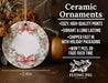 a ceramic ornament with a bow on it