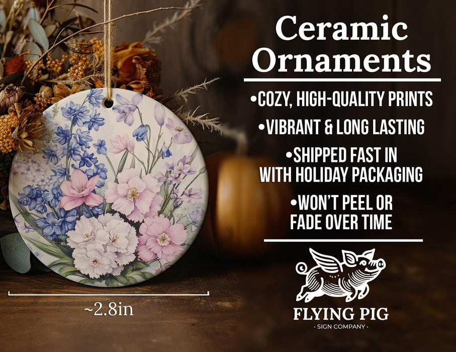 a ceramic ornament with flowers on it