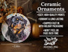 a ceramic ornament with a picture of a dog on it