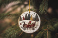 a christmas ornament hanging from a tree