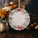 a white plate with a red bow on it