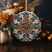 a wooden ornament sitting on top of a wooden table