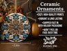 a ceramic ornament sitting on top of a wooden table